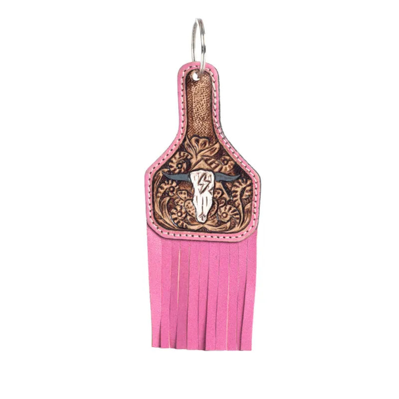 Steer Crossing Key Fob in Rose sold by Myra Bag