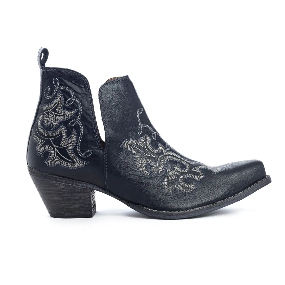 La Ponderosa Booties in Ebony sold by Myra Bag