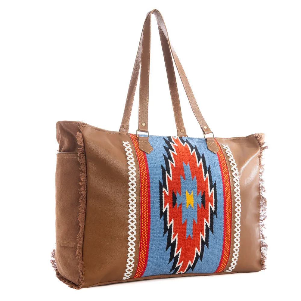 Wagon Trails Weekender Bag in Warm Chocolate sold by Myra Bag product image thumbnail 2