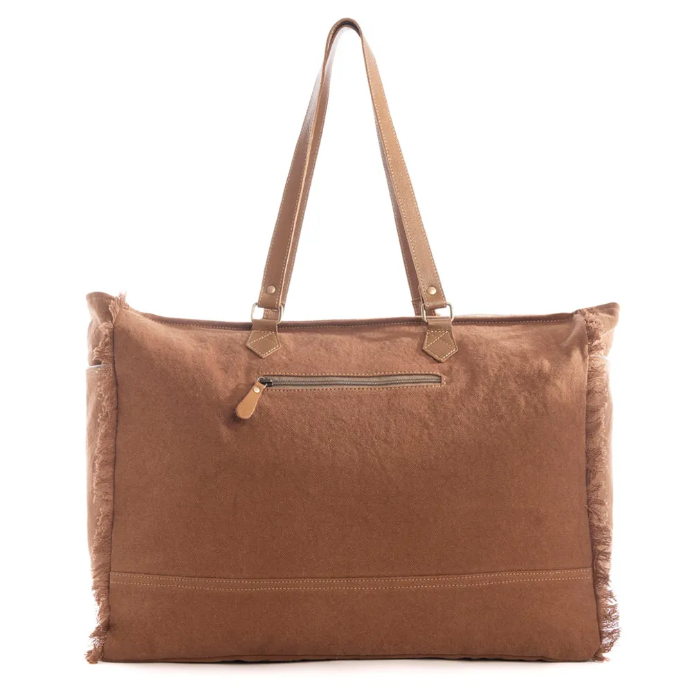 Wagon Trails Weekender Bag in Warm Chocolate sold by Myra Bag product image thumbnail 3