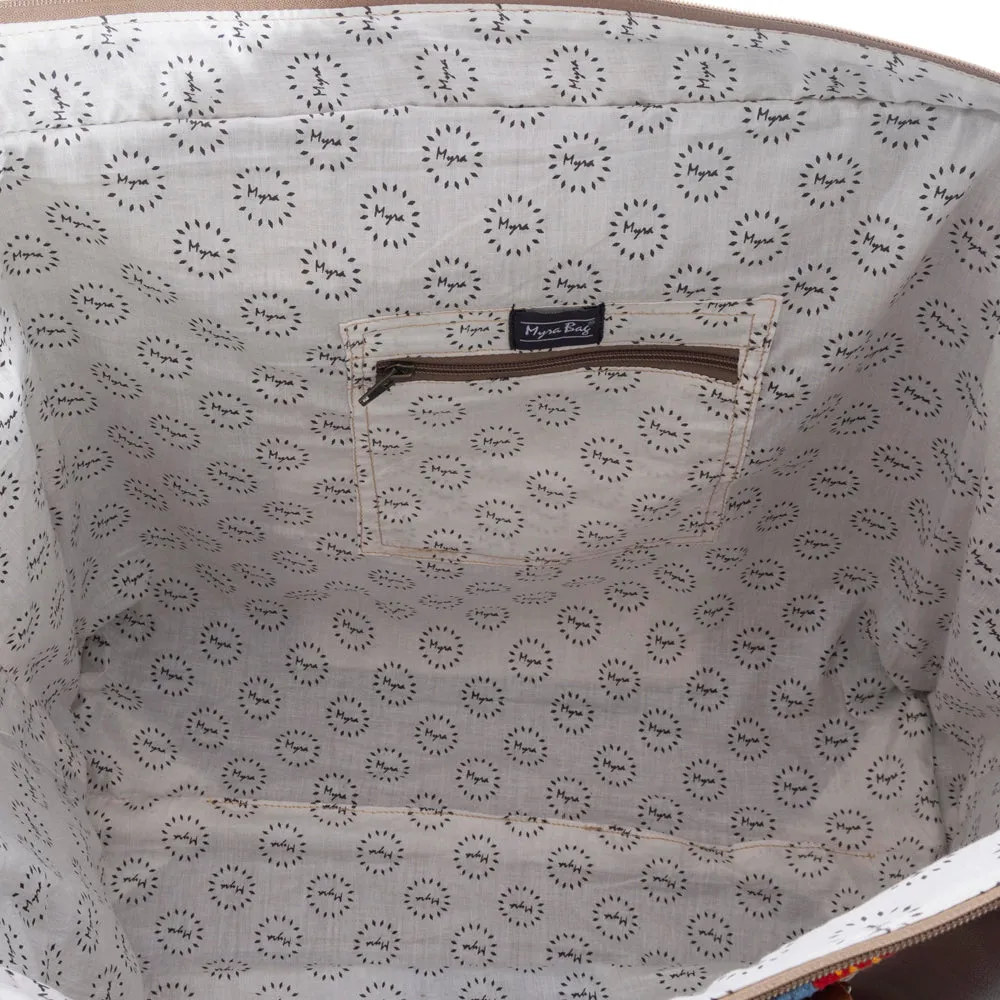 Wagon Trails Weekender Bag in Warm Chocolate sold by Myra Bag product image thumbnail 4