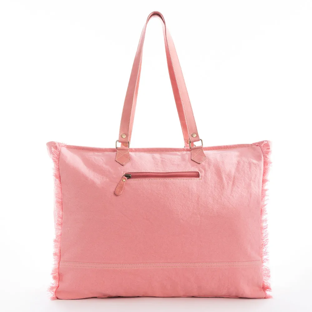 Wagon Trails Weekender Bag in Pink sold by Myra Bag product image thumbnail 3