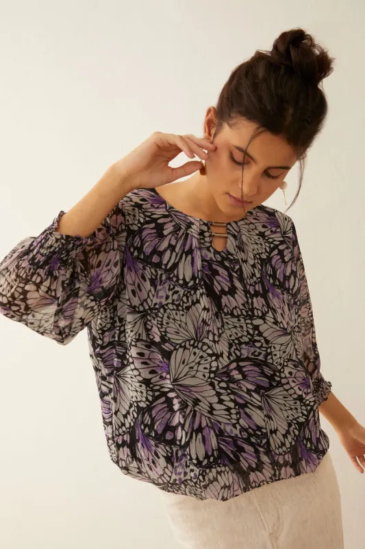 Butterfly Mine Blouse Top sold by Myra Bag