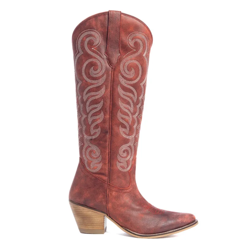 Nalejandra Boots in Cloud Red sold by Myra Bag