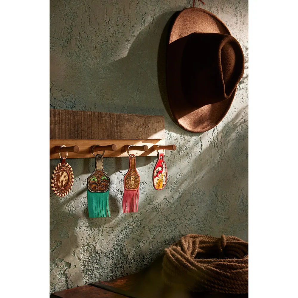 Protector Charm Leather Key Fob in Red Russett sold by Myra Bag product image thumbnail 3