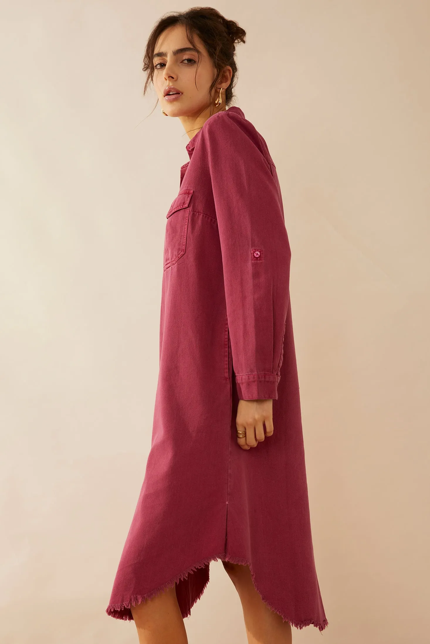 Jaipena Shirt Dress In Magenta sold by Myra Bag product image thumbnail 4