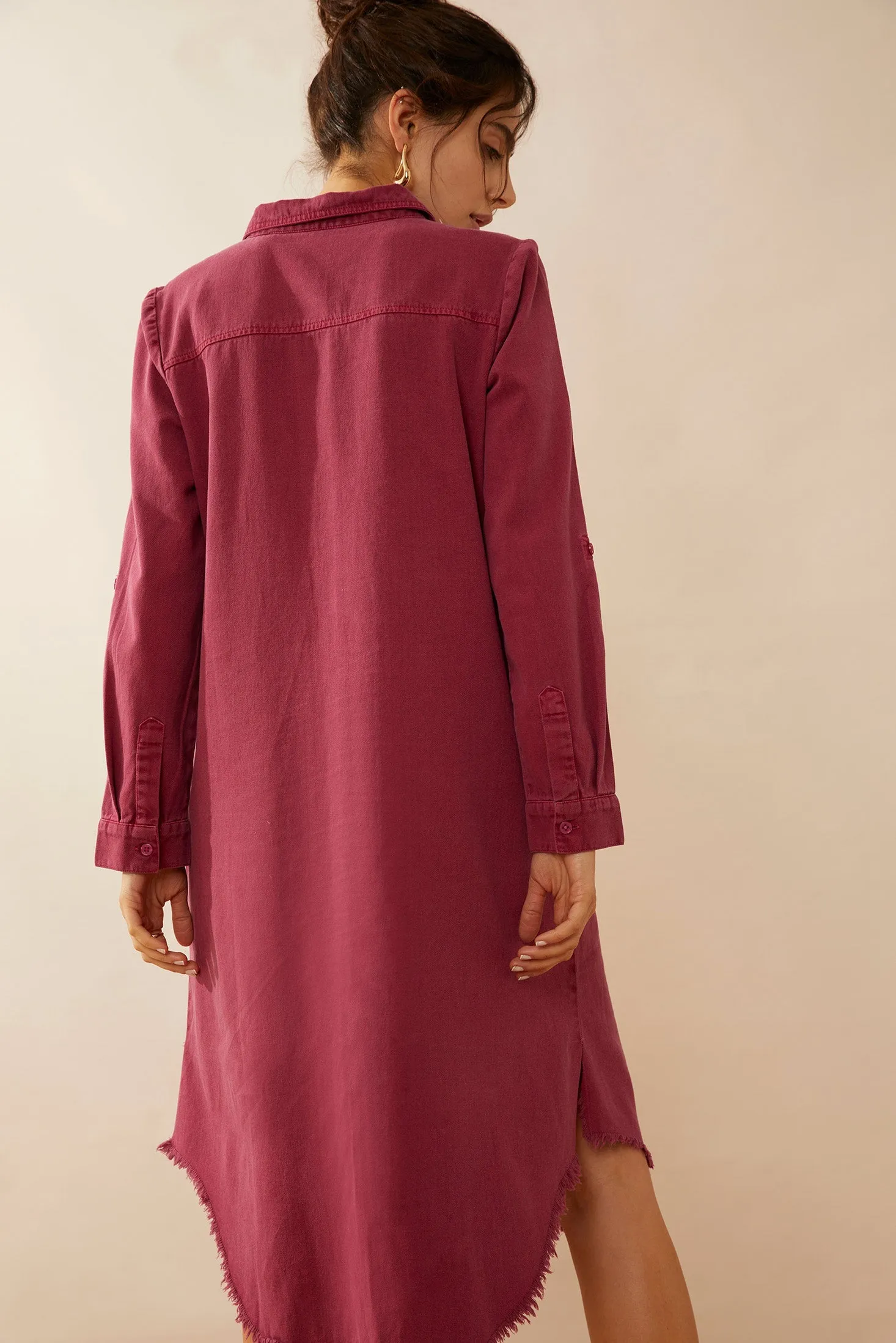 Jaipena Shirt Dress In Magenta sold by Myra Bag product image thumbnail 5