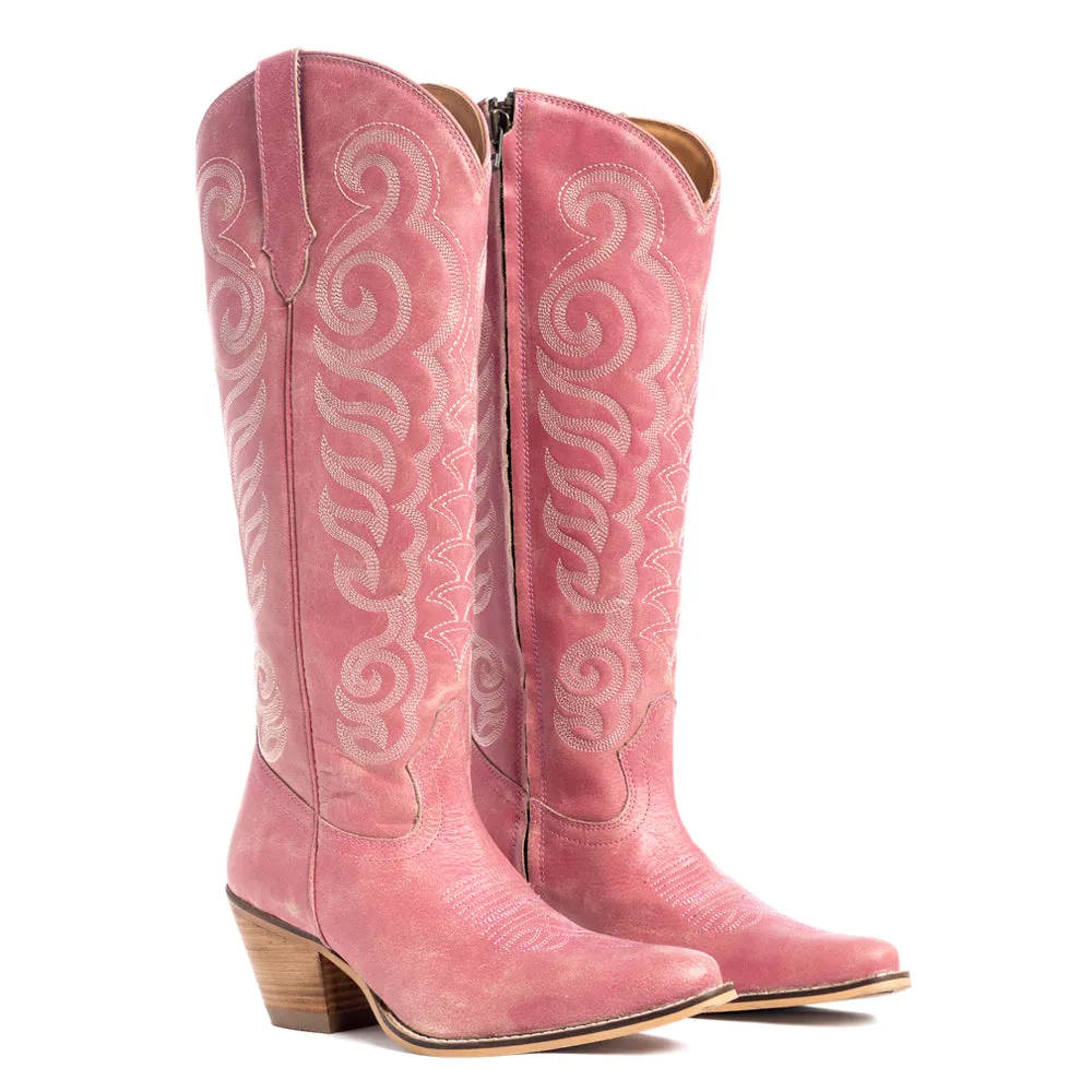 Nalejandra Leather Boots in Pink sold by Myra Bag product image thumbnail 3