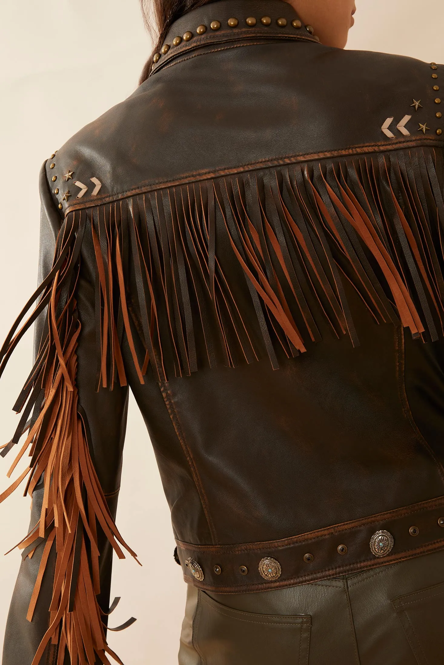 Harlow Fringed Leather Jacket sold by Myra Bag product image thumbnail 5