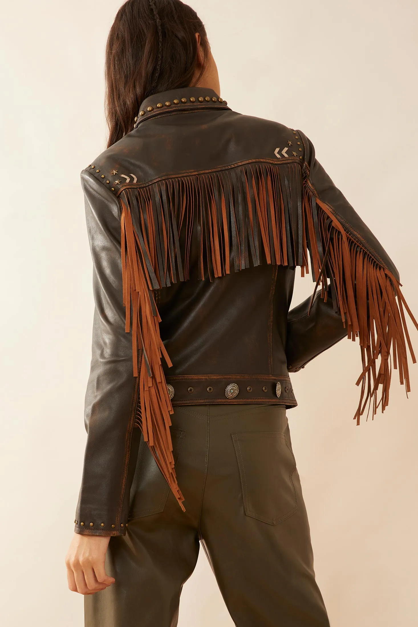 Harlow Fringed Leather Jacket sold by Myra Bag product image thumbnail 4