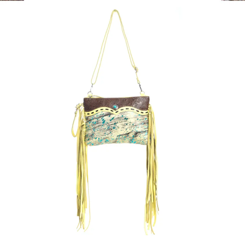 Gold Leather & Hairon Bag sold by Myra Bag