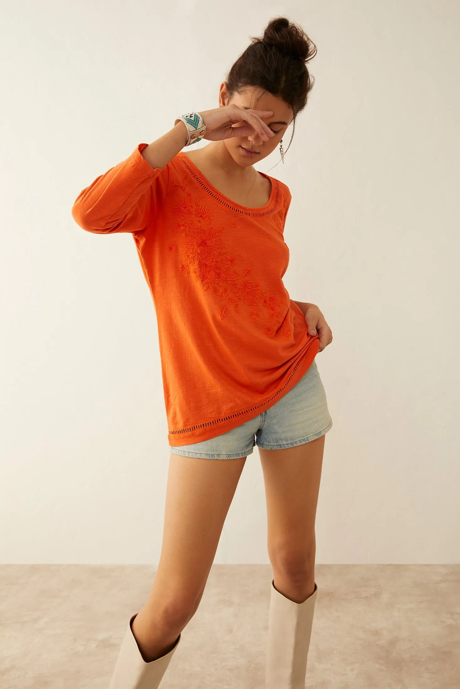 Glorydale Top In Orange sold by Myra Bag product image thumbnail 2