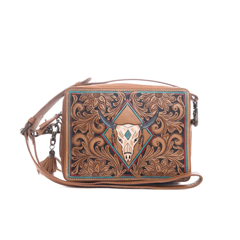 Age of the Steer Small Hand-Tooled Bag sold by Myra Bag
