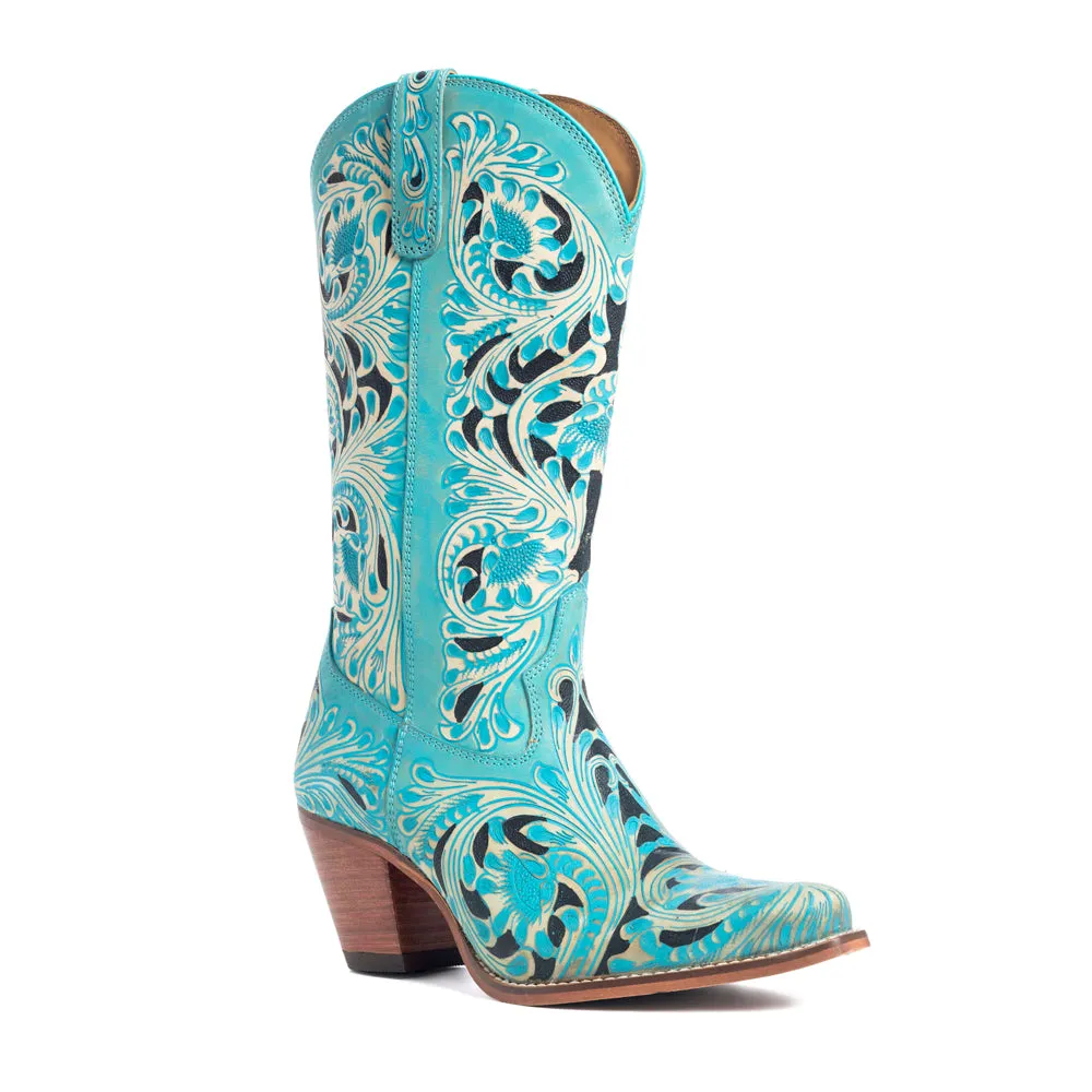Kasiopeah Hand-tooled Boots in Turquoise sold by Myra Bag product image thumbnail 2