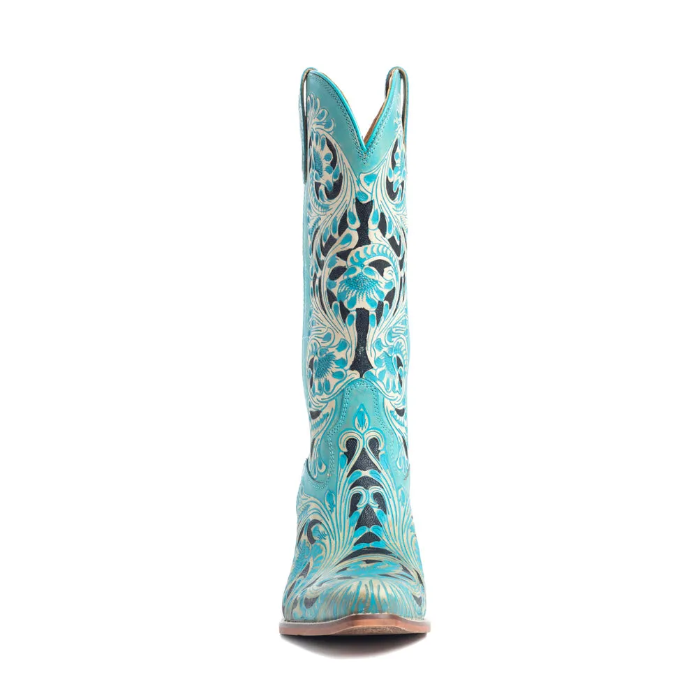 Kasiopeah Hand-tooled Boots in Turquoise sold by Myra Bag product image thumbnail 4
