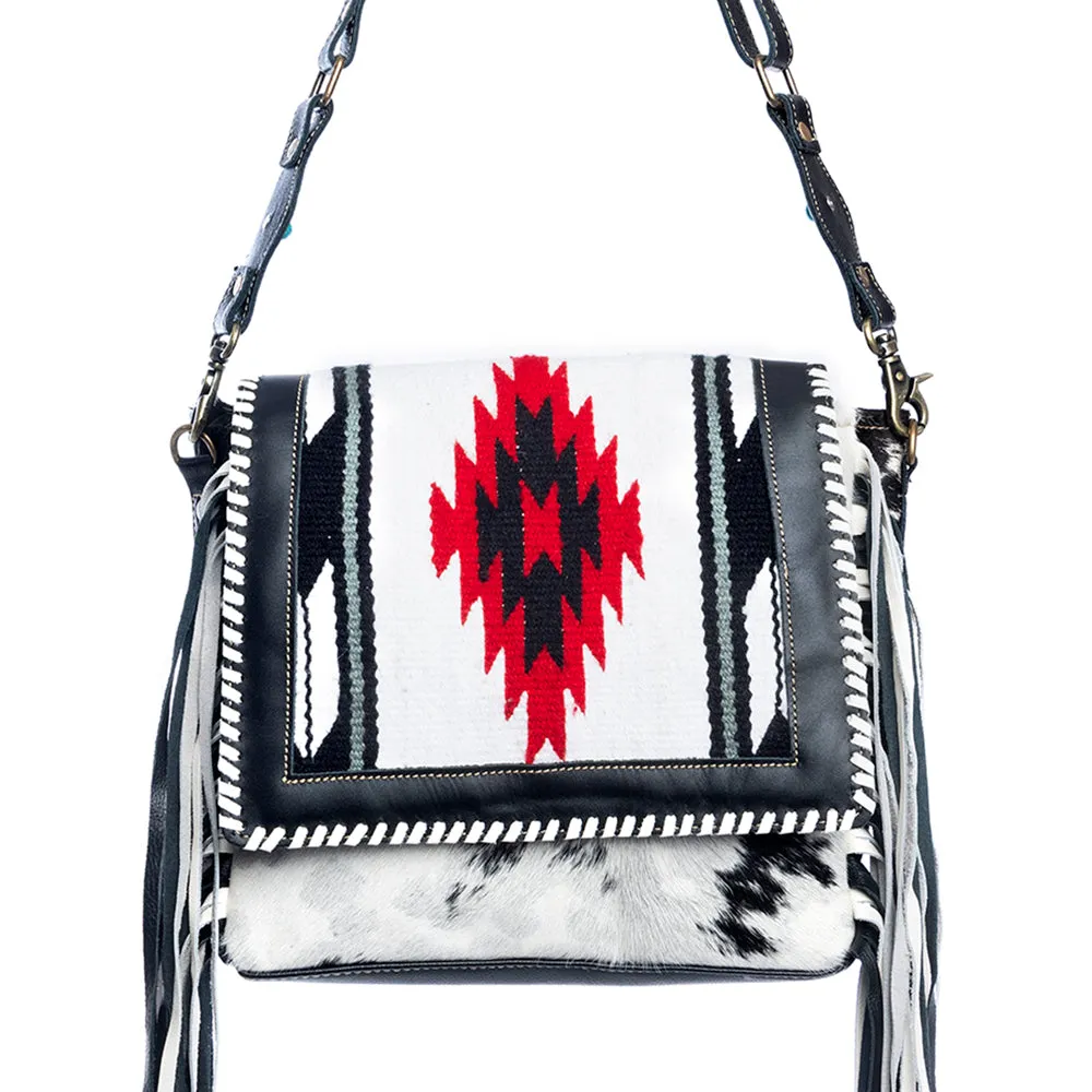 Zunia Leather & Hairon Bag in Coal sold by Myra Bag product image thumbnail 2