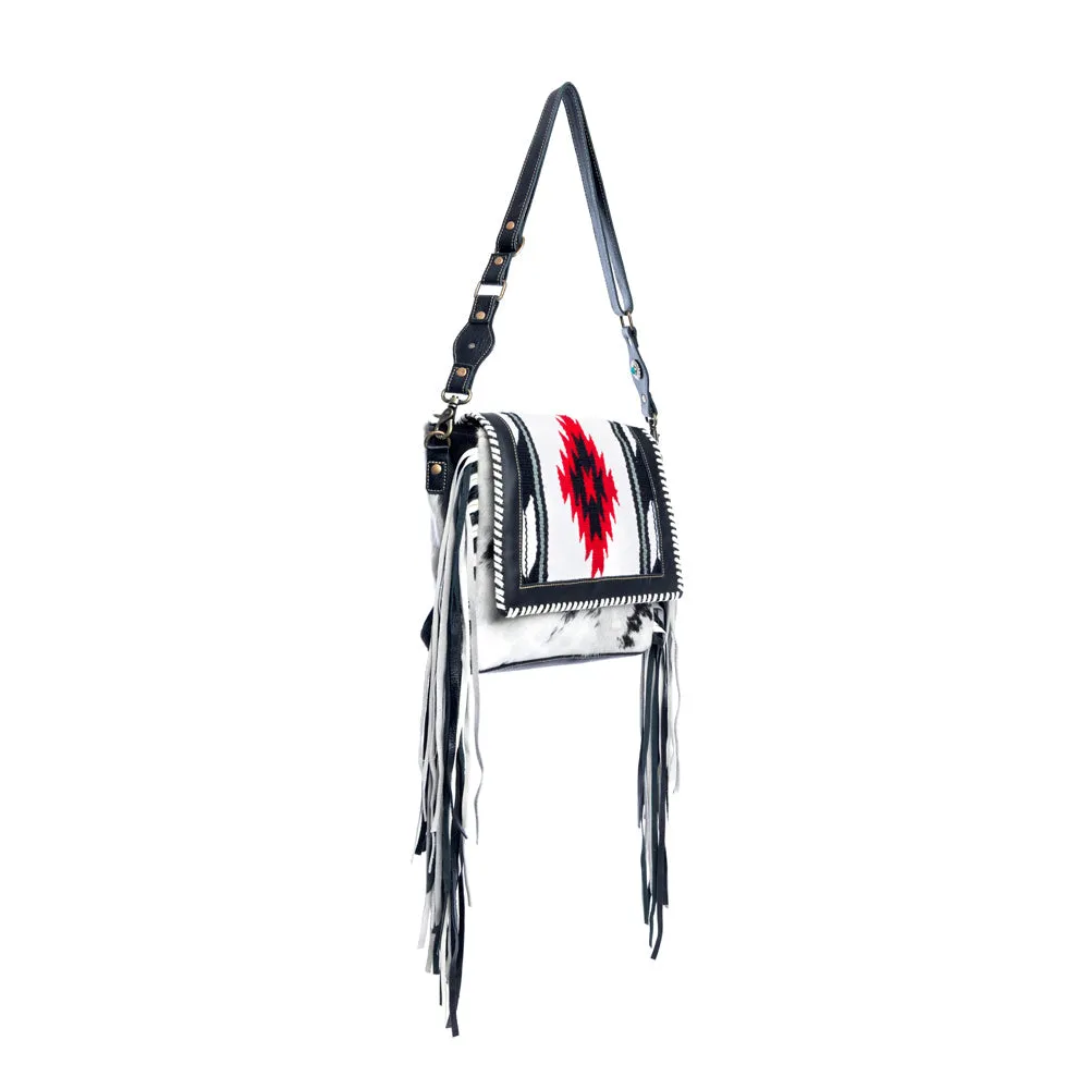 Zunia Leather & Hairon Bag in Coal sold by Myra Bag product image thumbnail 3