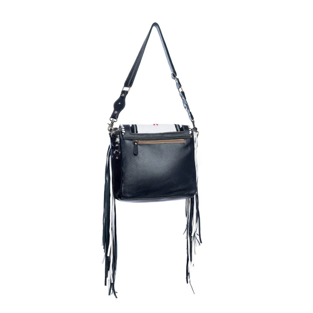 Zunia Leather & Hairon Bag in Coal sold by Myra Bag product image thumbnail 4