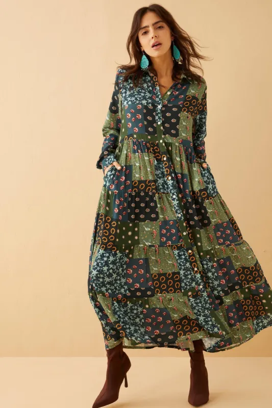 Julianna Colorblock Drop Waist Dress sold by Myra Bag