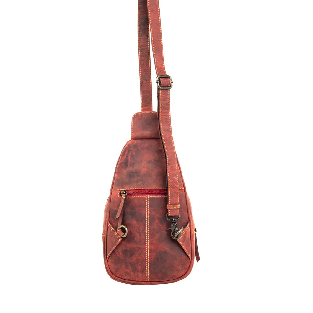 Western Fork Sling Bag in Red Russet sold by Myra Bag product image thumbnail 5