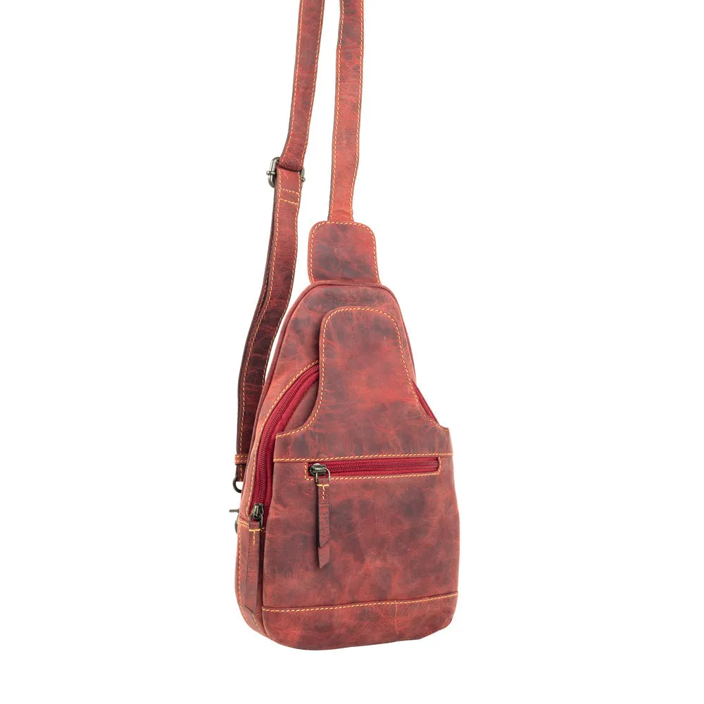Western Fork Sling Bag in Red Russet sold by Myra Bag product image thumbnail 4
