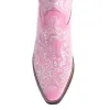 Valentina Trail Hand-tooled Boots in Pink sold by Myra Bag