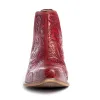 Western Moxie Hand-tooled Booties in Scarlet sold by Myra Bag