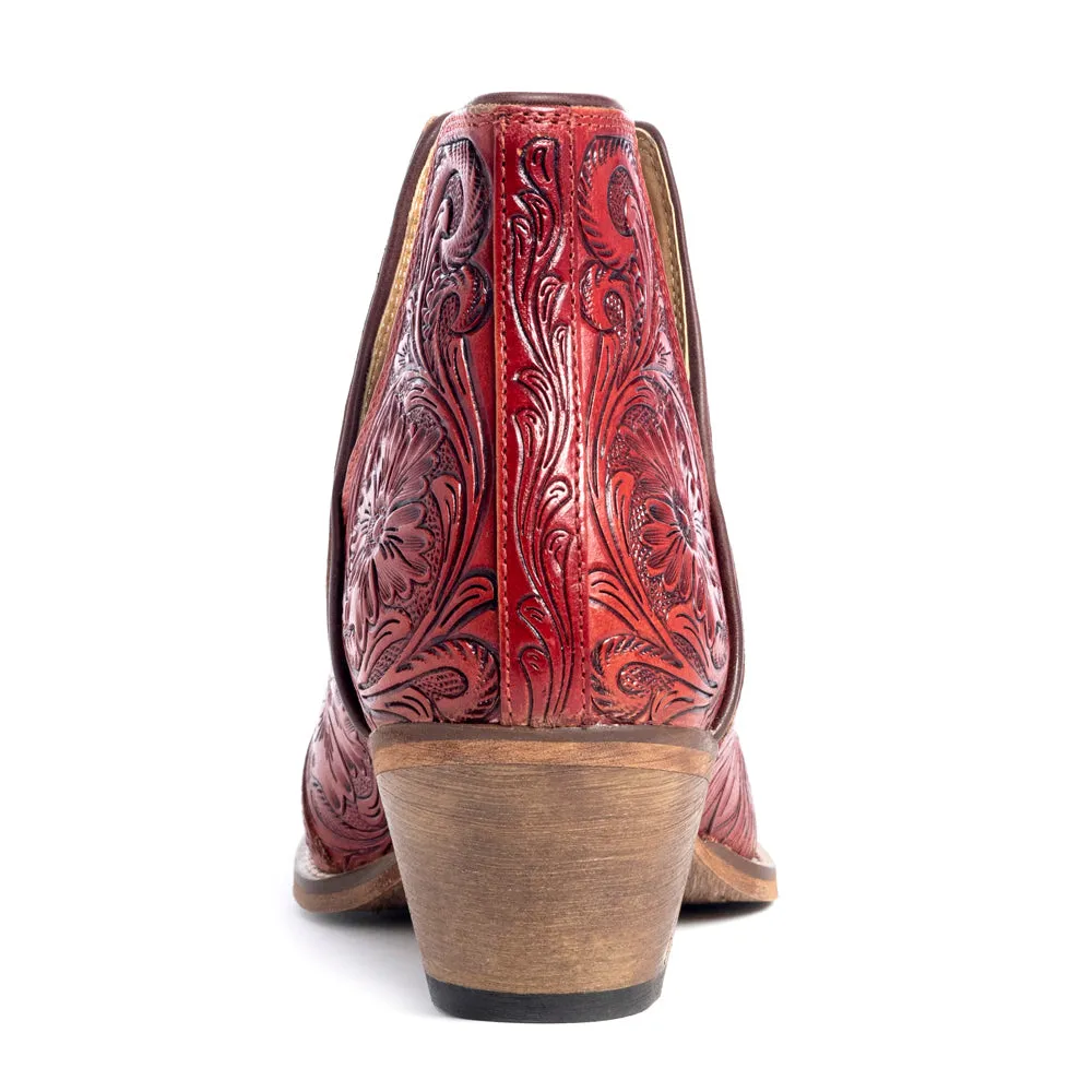 Western Moxie Hand-tooled Booties in Scarlet sold by Myra Bag product image thumbnail 5