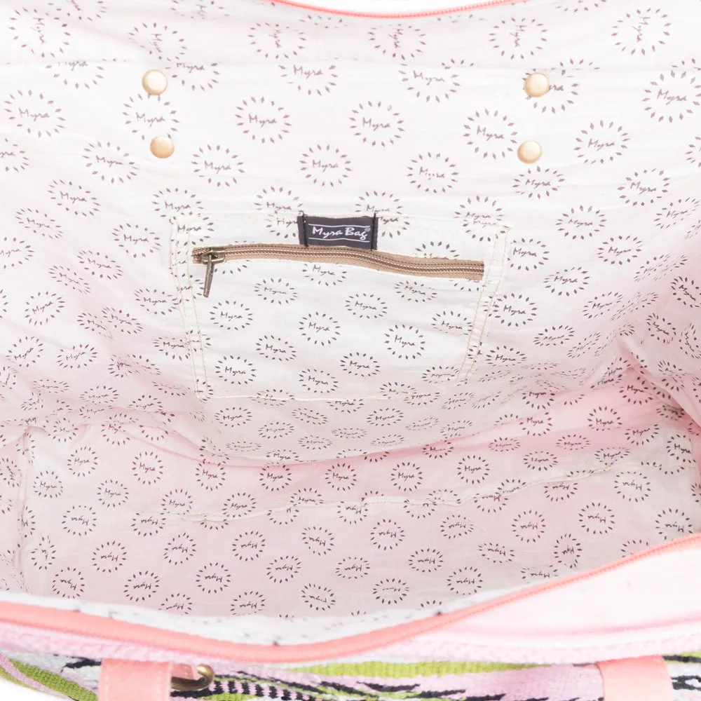 Angel Fire Weekender Bag in Meadow Pink sold by Myra Bag product image thumbnail 4
