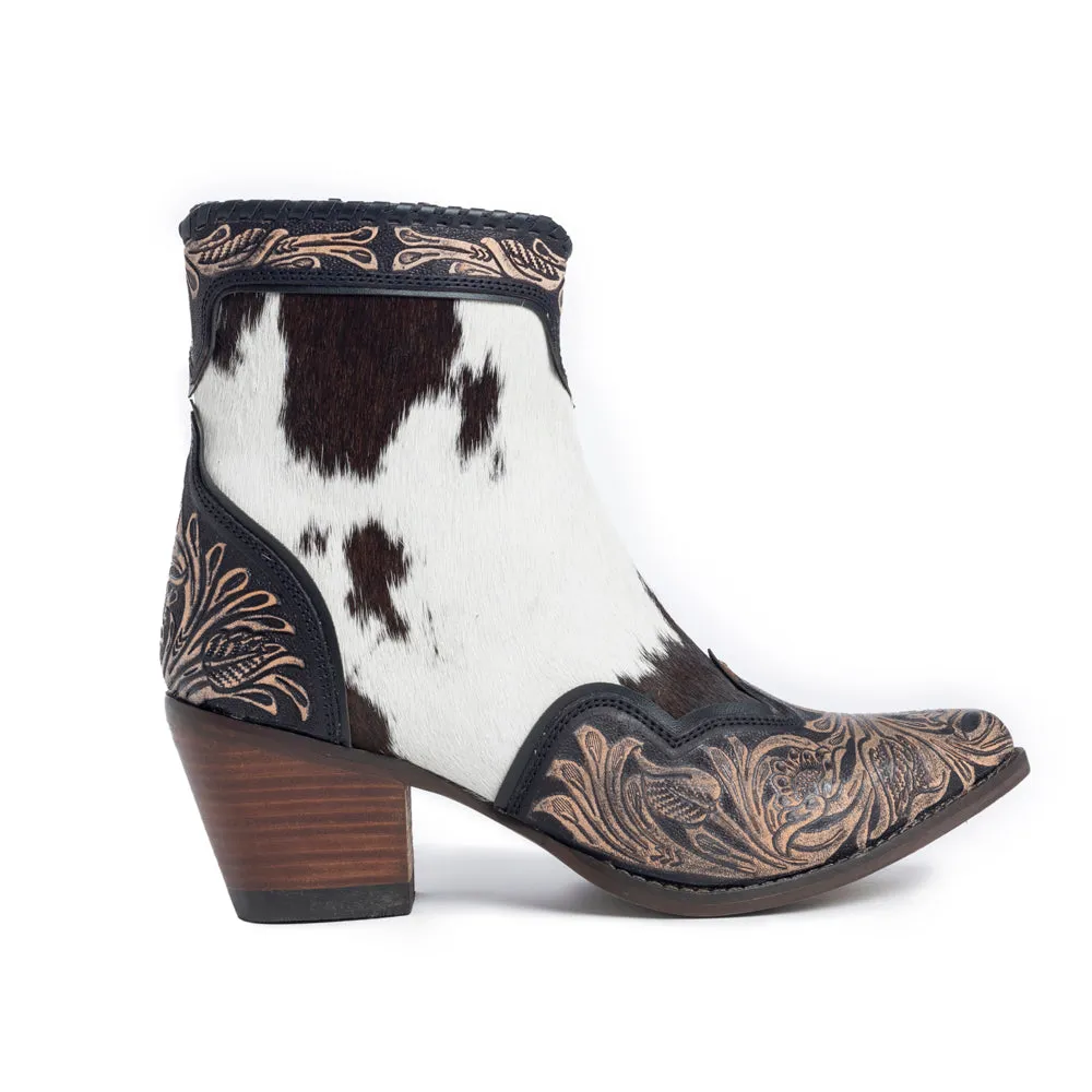Glennchester Hair-on Hide & Hand-tooled Boots sold by Myra Bag