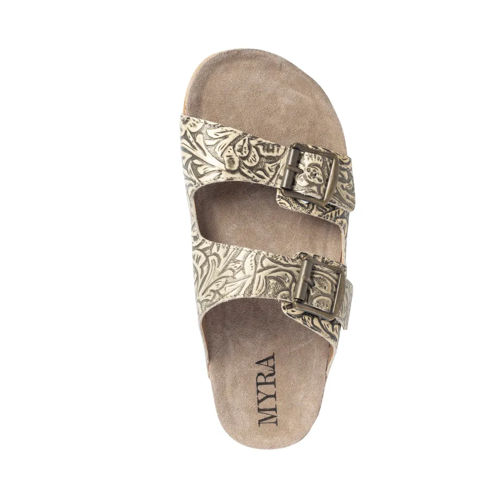 Rio Amarillo Beige Embosed Leather Sandals sold by Myra Bag product image thumbnail 5