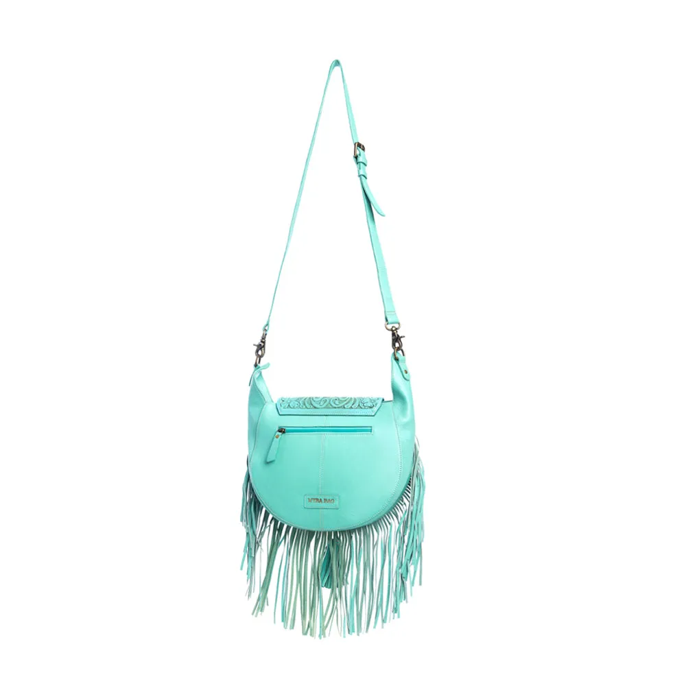 Moonwood Hand-Tooled Bag in Turquoise sold by Myra Bag product image thumbnail 4