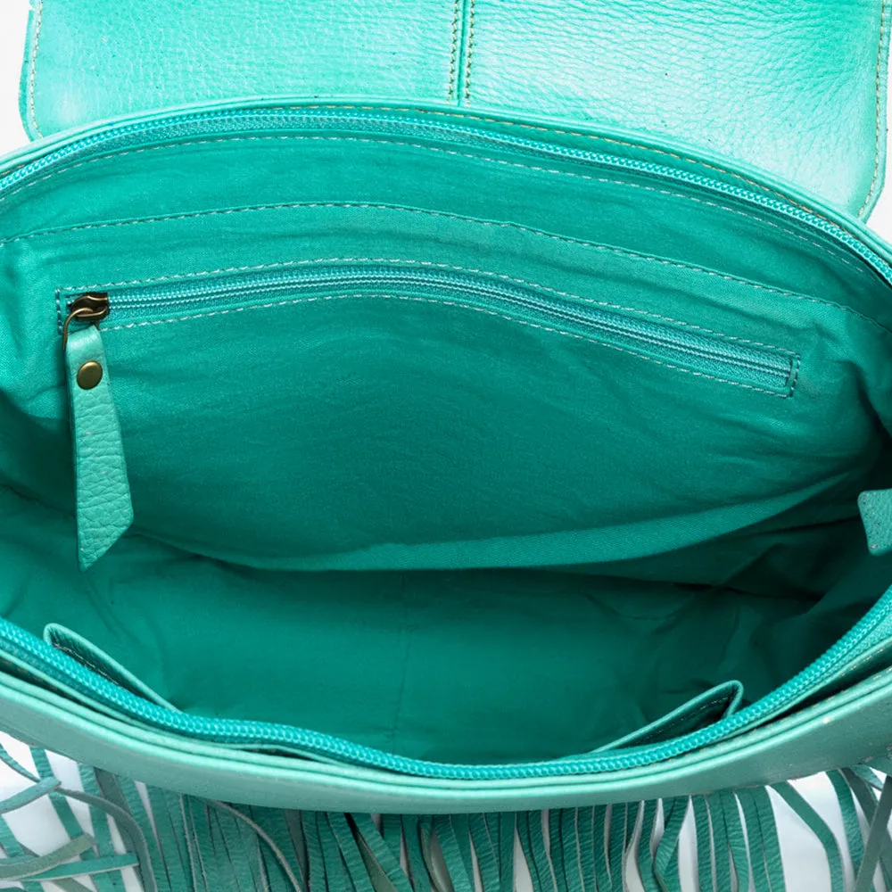 Moonwood Hand-Tooled Bag in Turquoise sold by Myra Bag product image thumbnail 5