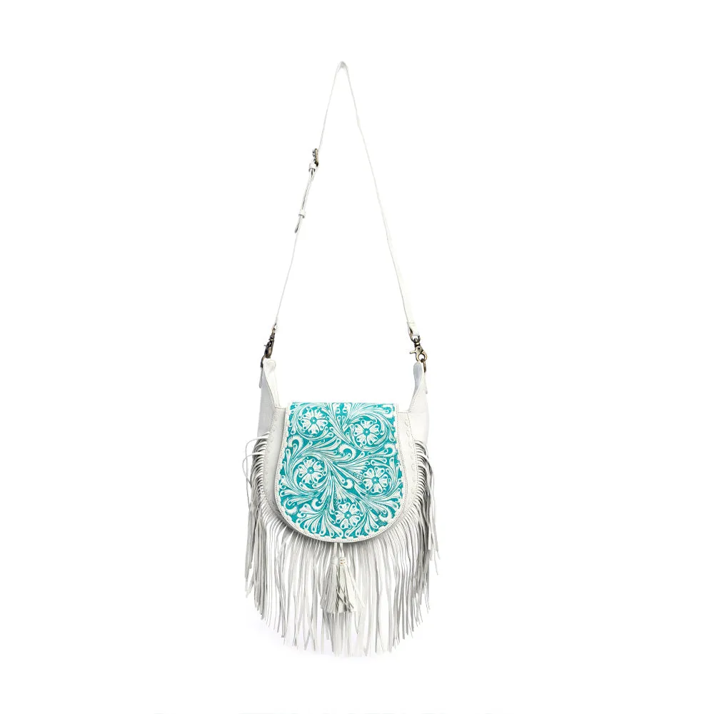 Moonwood Hand-Tooled Bag in White sold by Myra Bag product image thumbnail 2