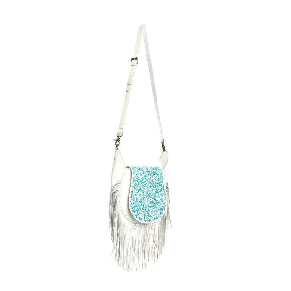 Moonwood Hand-Tooled Bag in White sold by Myra Bag product image thumbnail 3