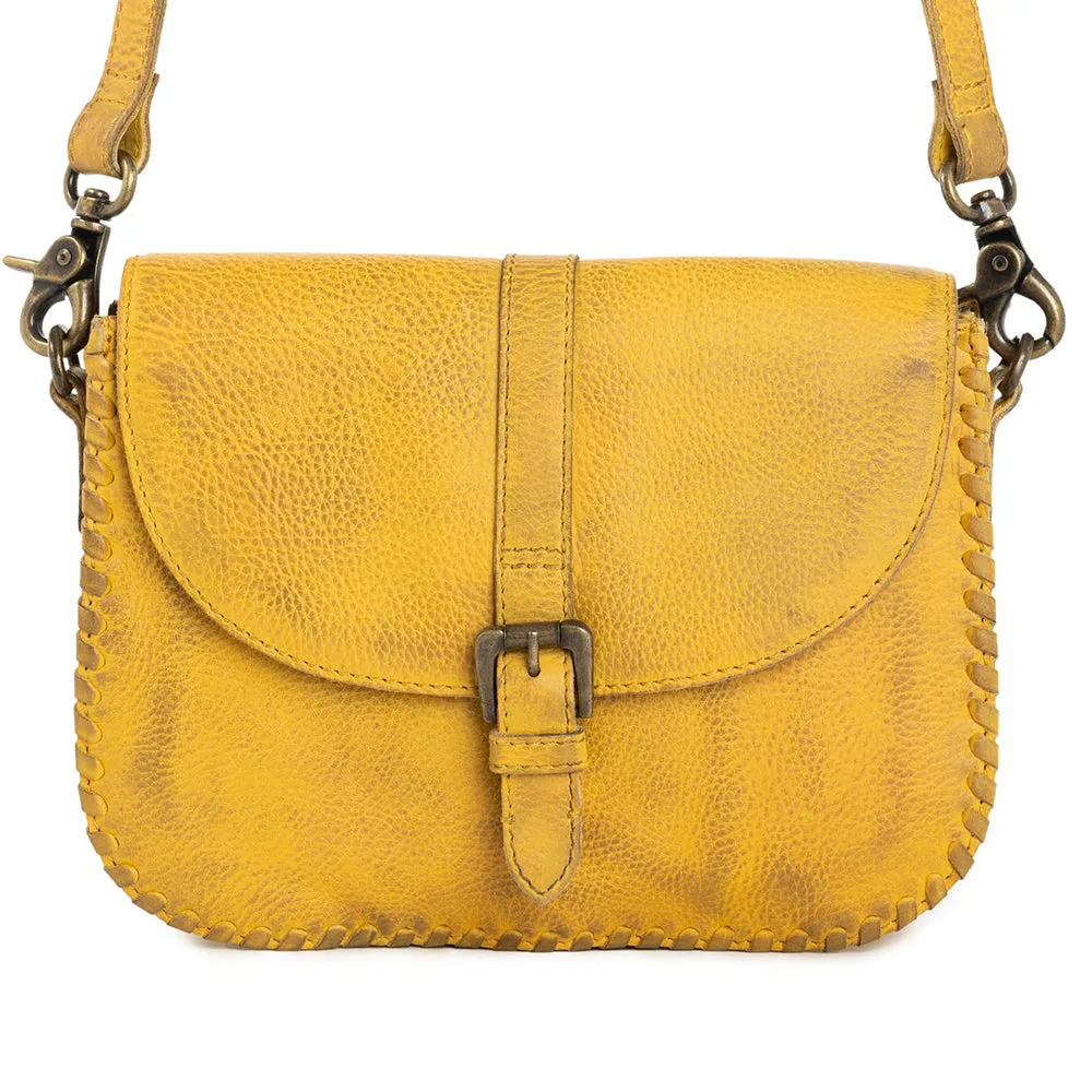 Summerset Vista Leather bag in Sunrise Yellow sold by Myra Bag