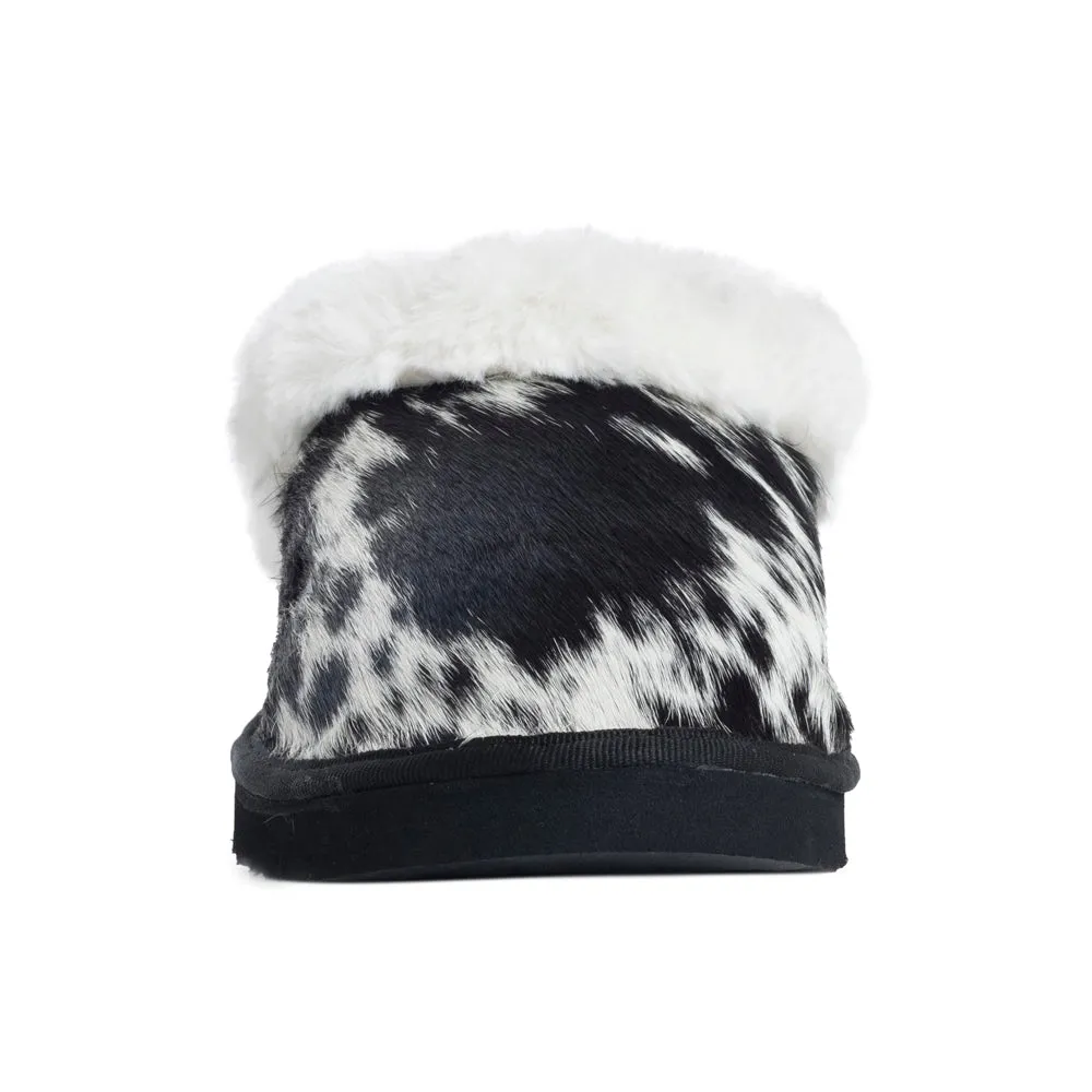 Alamosa Hair-on Hide Lined Slippers in Black & White sold by Myra Bag product image thumbnail 4