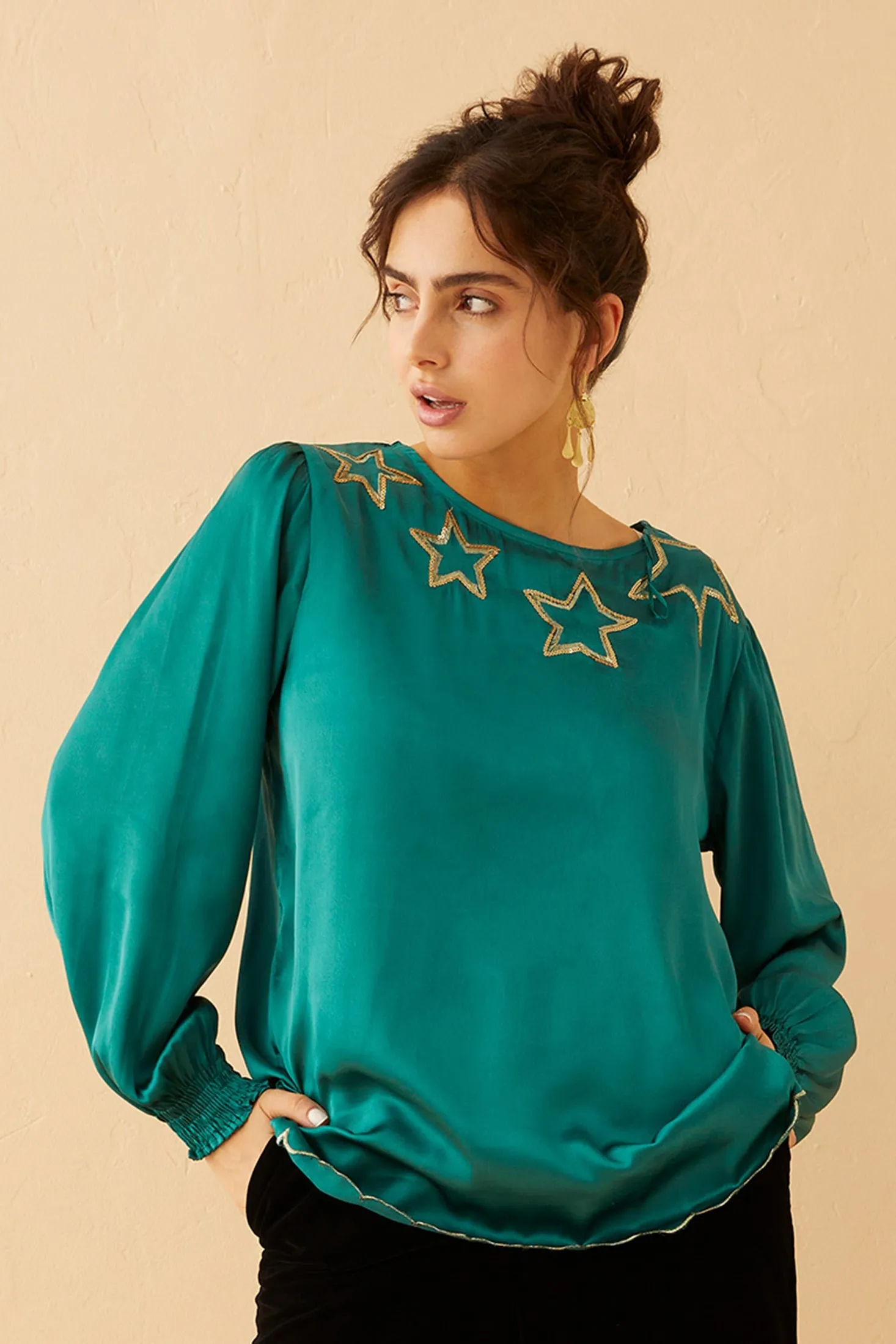 Shooting Stars Scoop Neck Top sold by Myra Bag