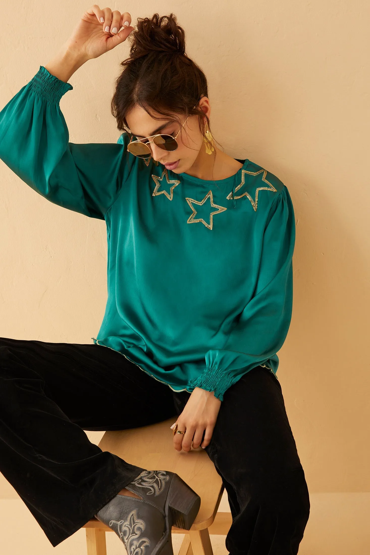 Shooting Stars Scoop Neck Top sold by Myra Bag product image thumbnail 2