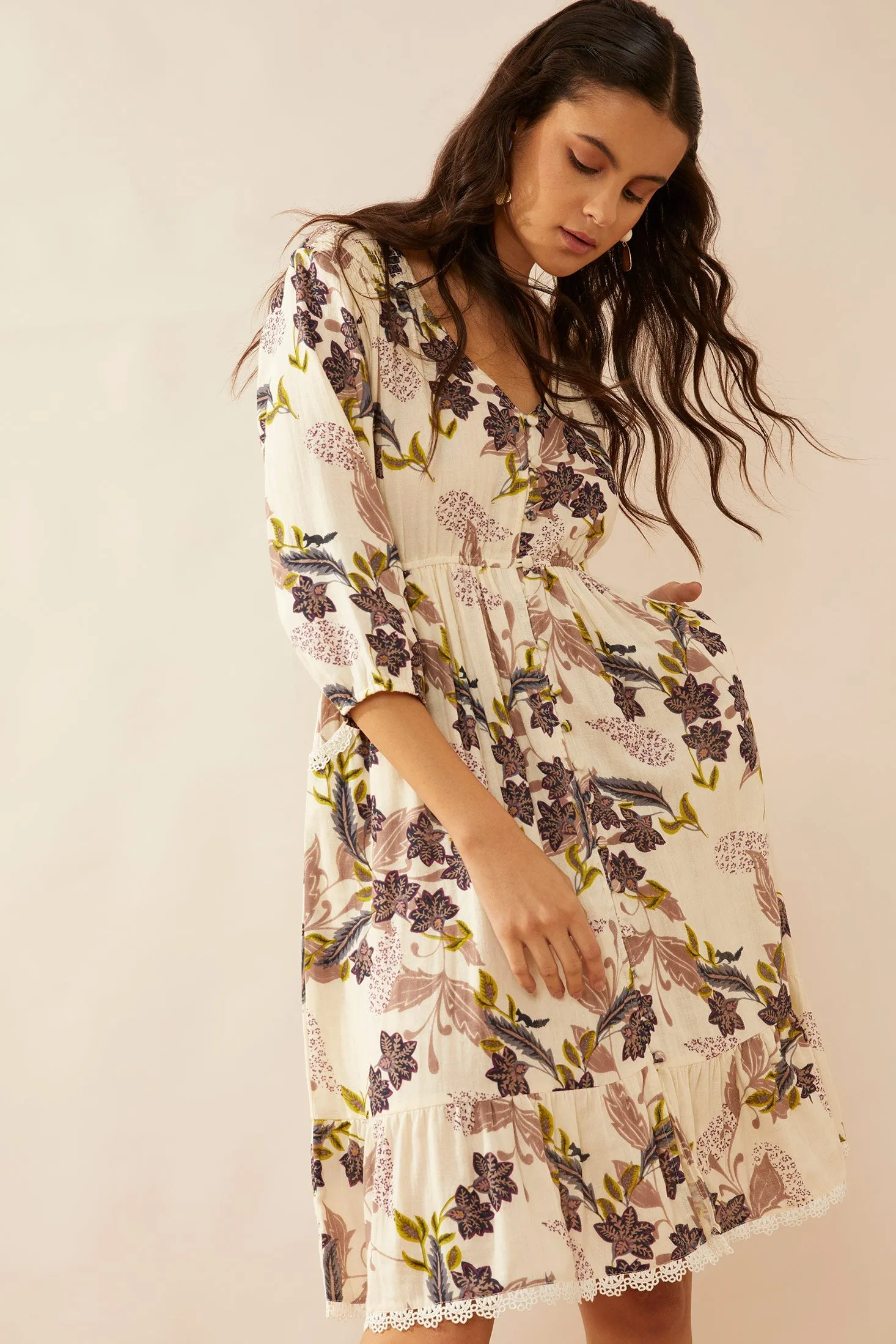 Gracie V-Neck Drop Waist Dress sold by Myra Bag product image thumbnail 3