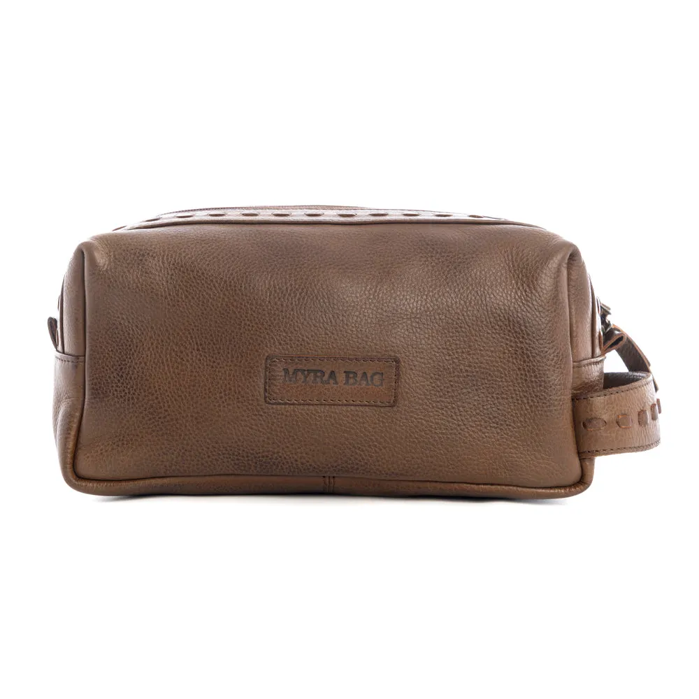 Roff Trail Toiletries Bag in Bourbon sold by Myra Bag