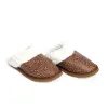 Classic Lined Brown Leather Slippers sold by Myra Bag