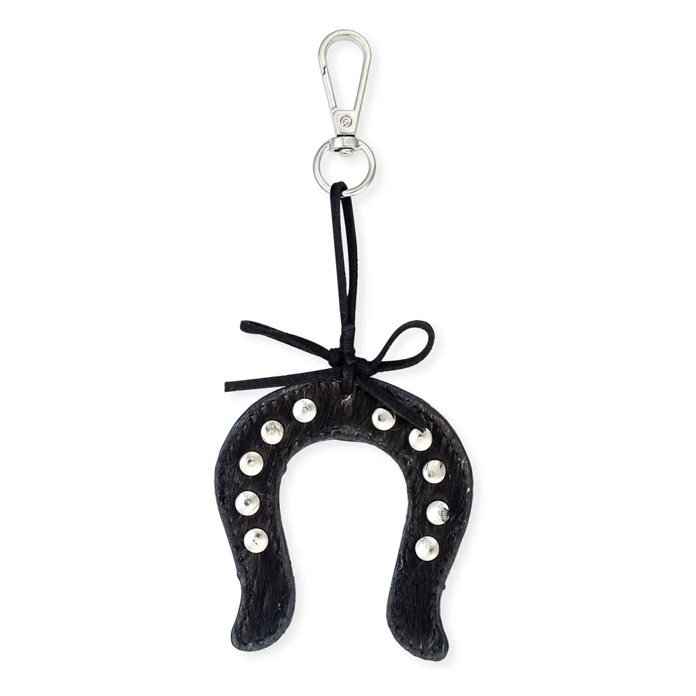 Lucky Horseshoe Bag Charm Black sold by Myra Bag