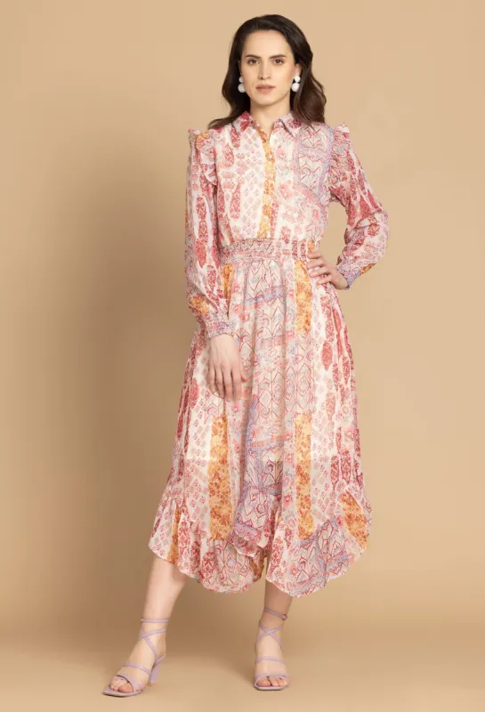 Bohera Renae Patterned Dress sold by Myra Bag