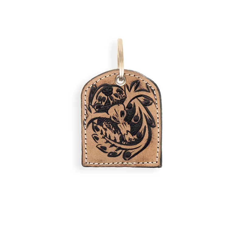 Mountain High Hand-tooled Leather Key Fob sold by Myra Bag