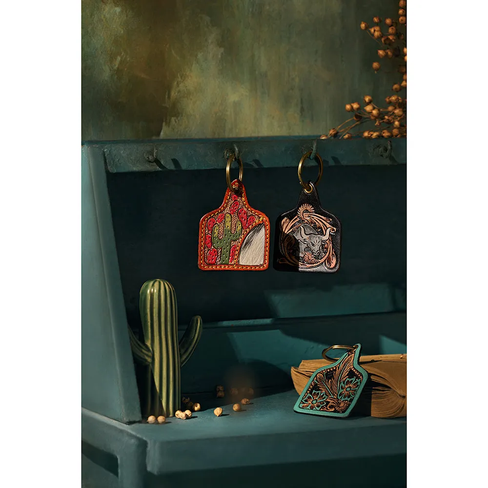 Saguaro Mountain Hand-tooled Leather Key Fob sold by Myra Bag product image thumbnail 3