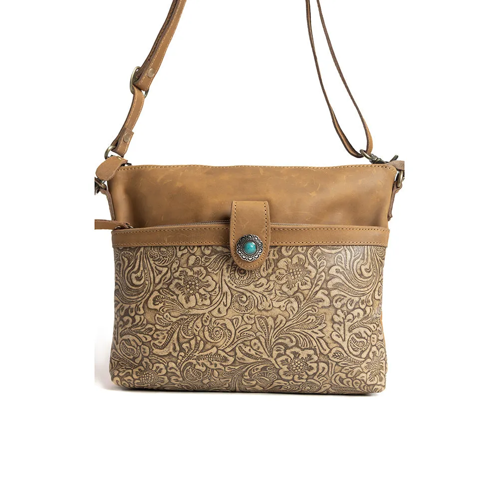 Fennington Leather Bag in Caramel sold by Myra Bag product image thumbnail 2