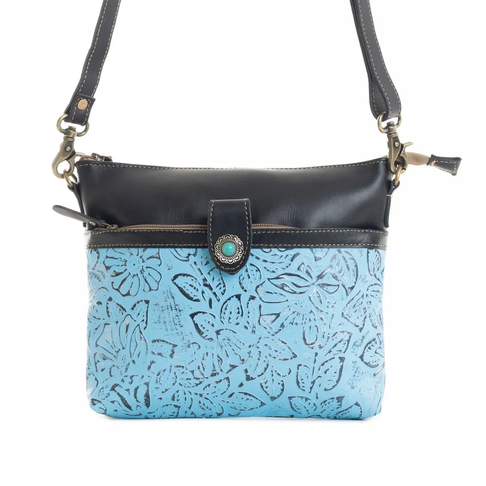 Fennington Leather Bag in Blue sold by Myra Bag
