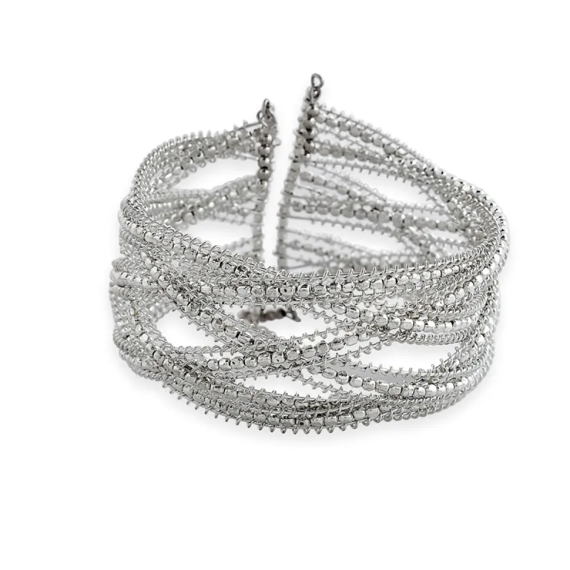 Silver Strands Cuff Bracelet sold by Myra Bag