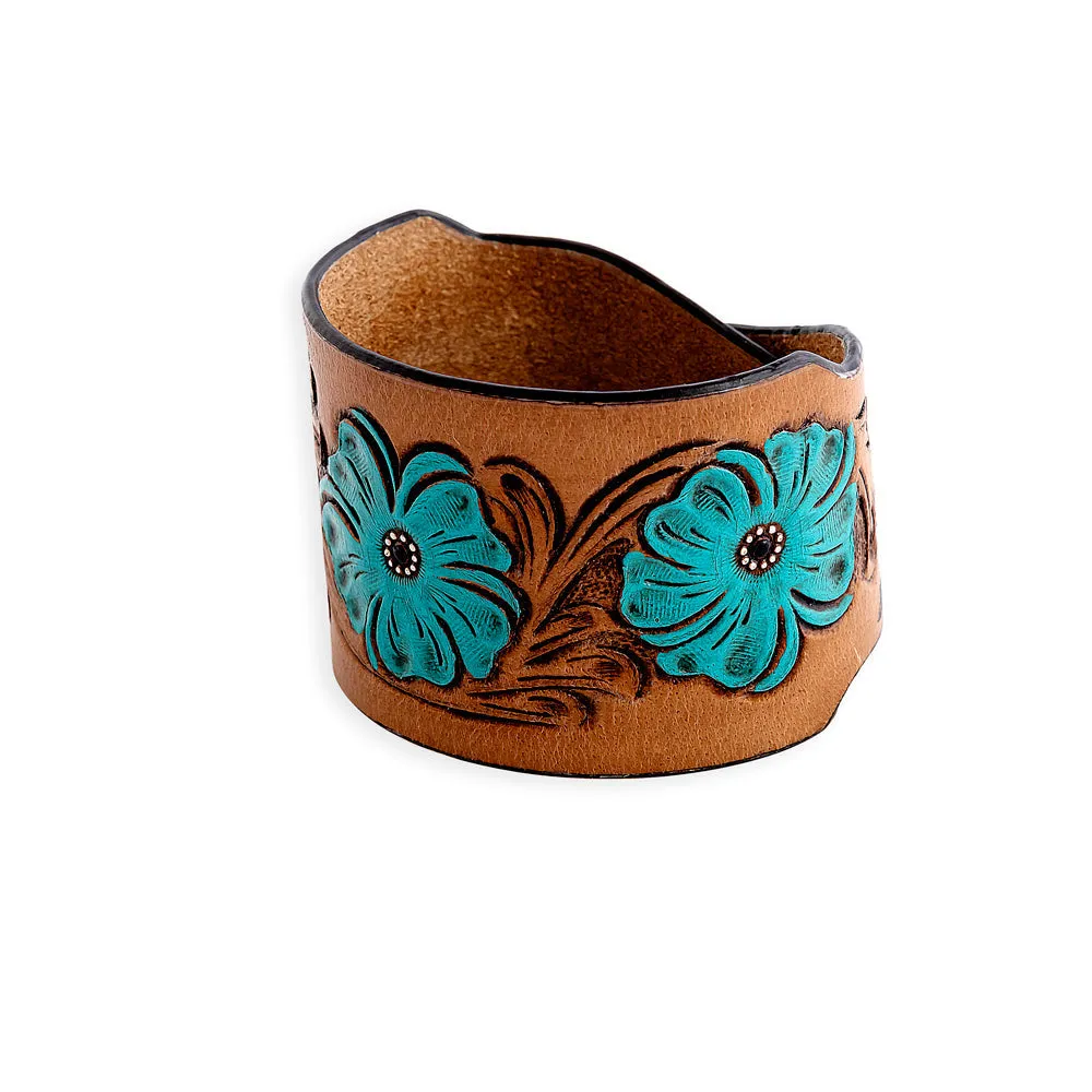 Bold Blossom Leather Cuff Bracelet sold by Myra Bag product image thumbnail 3